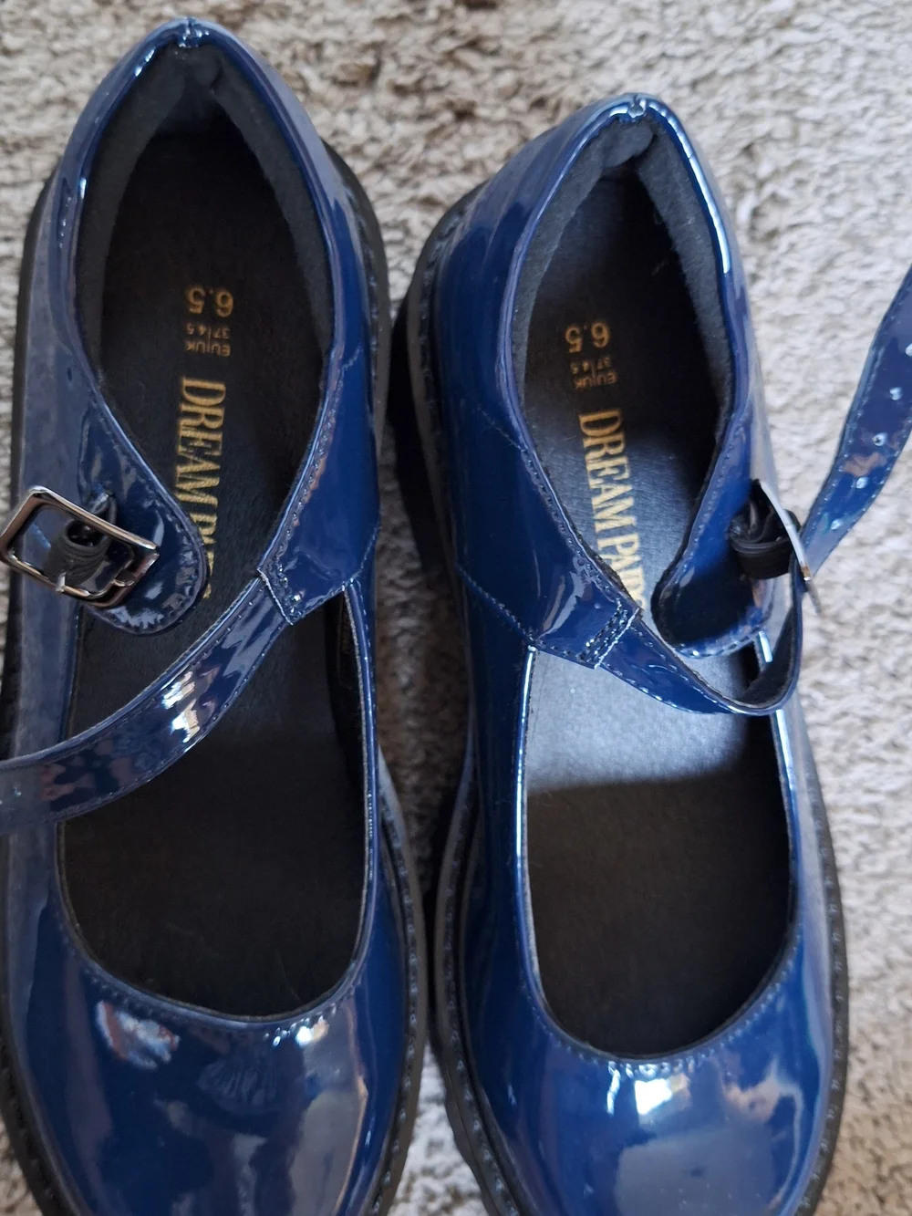 DREAM PAIRS women's Navy Shiny Navy Blue Mary Jane Pumps Size 6.5 NWB - Picture 3 of 8